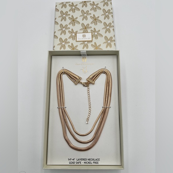 House of Harlow 1960 - Triple Layered Herringbone Necklace - Picture 4 of 5